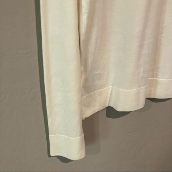 NWT Calvin Klein Cream V-Neck Merino Wool Washable Pullover Sweater Men's Size M - Picture 10 of 15